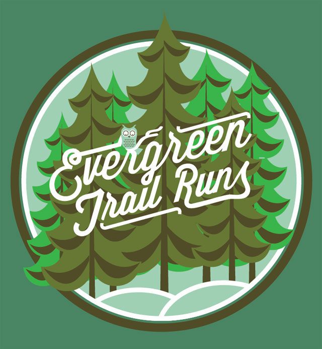 Running t-shirt graphic design - Evergreen Trail Run Logo